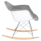 Wilson Contemporary Modern Velvet Rocker Chair - Nursery Rocking Accent Chair for Home Living Room Bedroom Patio