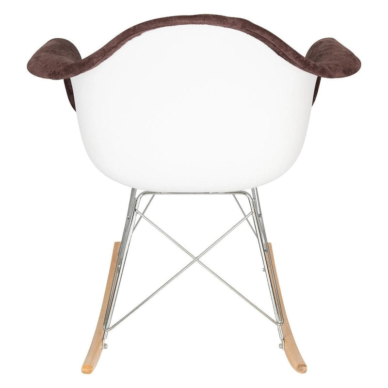 Wilson Contemporary Modern Velvet Rocker Chair - Nursery Rocking Accent Chair for Home Living Room Bedroom Patio