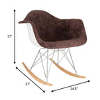 Wilson Contemporary Modern Velvet Rocker Chair - Nursery Rocking Accent Chair for Home Living Room Bedroom Patio
