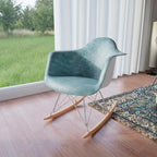 Wilson Contemporary Modern Velvet Rocker Chair - Nursery Rocking Accent Chair for Home Living Room Bedroom Patio