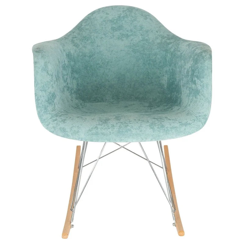 Wilson Contemporary Modern Velvet Rocker Chair - Nursery Rocking Accent Chair for Home Living Room Bedroom Patio