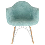 Wilson Contemporary Modern Velvet Rocker Chair - Nursery Rocking Accent Chair for Home Living Room Bedroom Patio