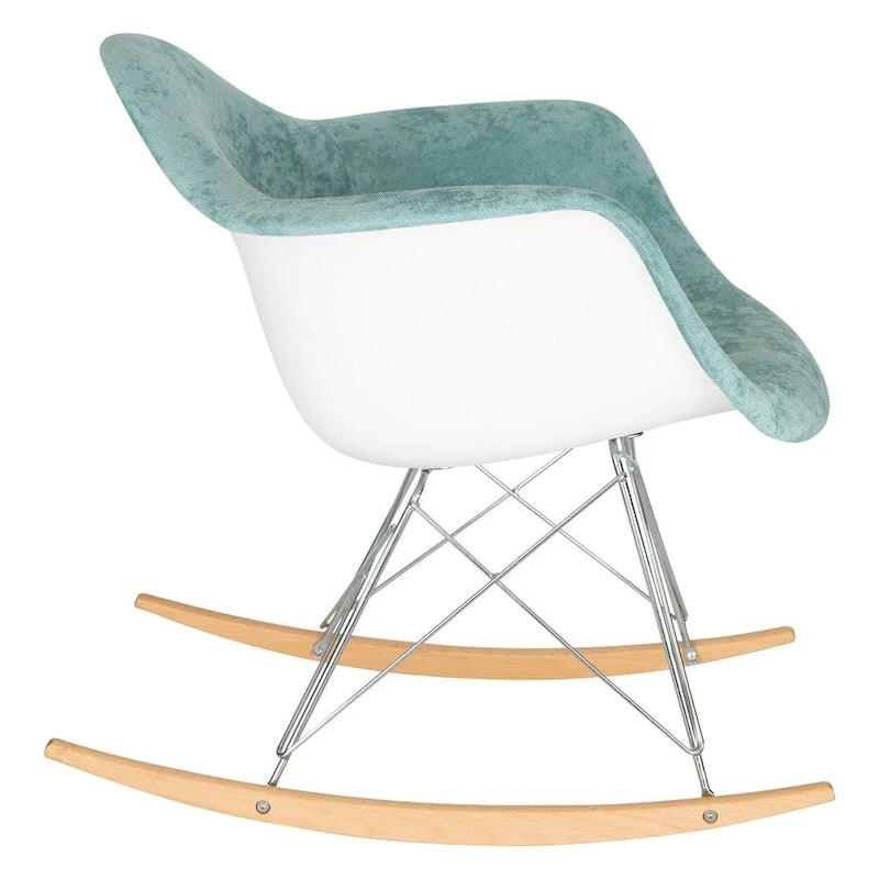 Wilson Contemporary Modern Velvet Rocker Chair - Nursery Rocking Accent Chair for Home Living Room Bedroom Patio