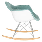 Wilson Contemporary Modern Velvet Rocker Chair - Nursery Rocking Accent Chair for Home Living Room Bedroom Patio