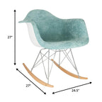 Wilson Contemporary Modern Velvet Rocker Chair - Nursery Rocking Accent Chair for Home Living Room Bedroom Patio
