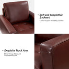 Elizabeth Mid-century Genuine Leather Arm Chair Set of 2 by HULALA HOME