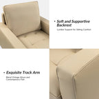 Elizabeth Mid-century Genuine Leather Arm Chair Set of 2 by HULALA HOME
