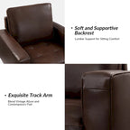 Elizabeth Mid-century Genuine Leather Arm Chair Set of 2 by HULALA HOME