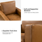 Elizabeth Mid-century Genuine Leather Arm Chair Set of 2 by HULALA HOME