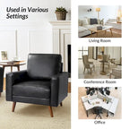 Elizabeth Mid-century Genuine Leather Arm Chair Set of 2 by HULALA HOME