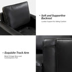 Elizabeth Mid-century Genuine Leather Arm Chair Set of 2 by HULALA HOME