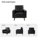 Elizabeth Mid-century Genuine Leather Arm Chair Set of 2 by HULALA HOME
