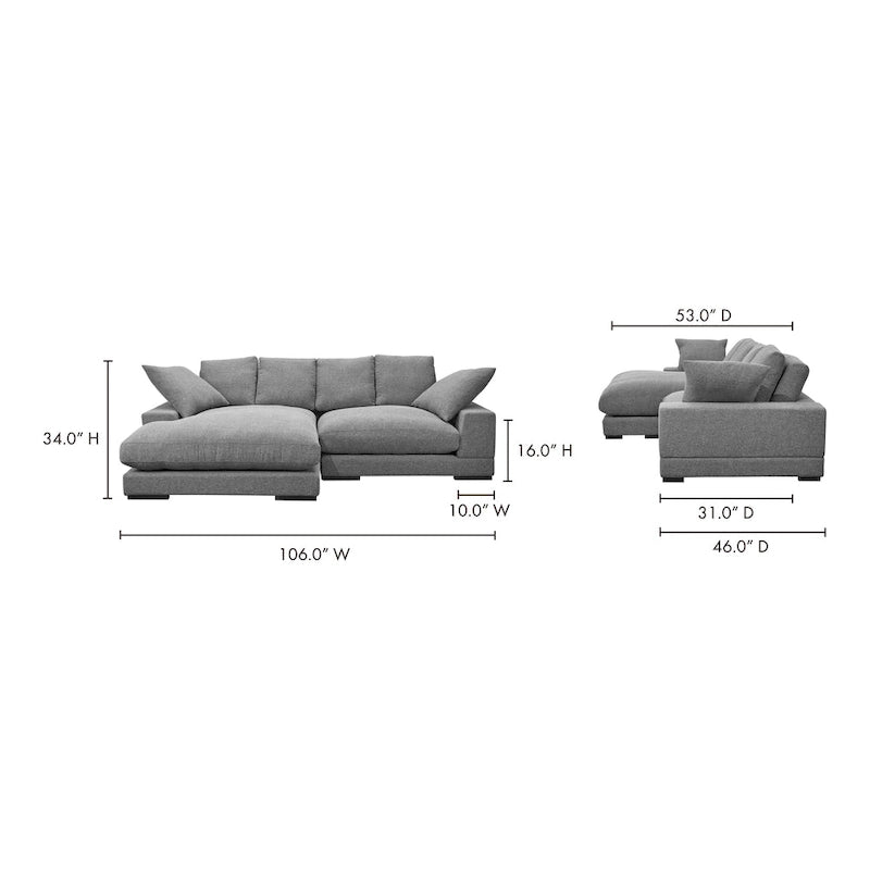Aurelle Home Reversible Contemporary Sectional Sofa