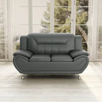 Sanuel 61.3 Faux Leather Pillow Top Arm Loveseat - N/A