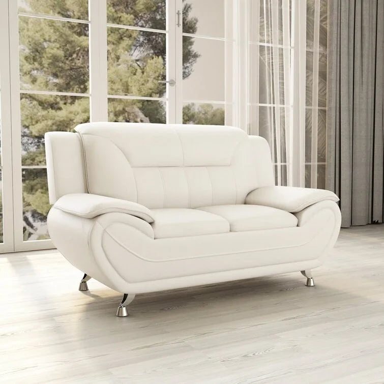 Sanuel 61.3 Faux Leather Pillow Top Arm Loveseat - N/A