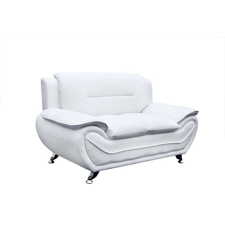 Sanuel 61.3 Faux Leather Pillow Top Arm Loveseat - N/A