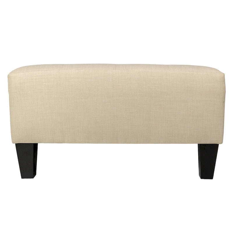 MJL Furniture MAX Button Tufted Upholstered Square Blue Ottoman