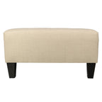 MJL Furniture MAX Button Tufted Upholstered Square Blue Ottoman