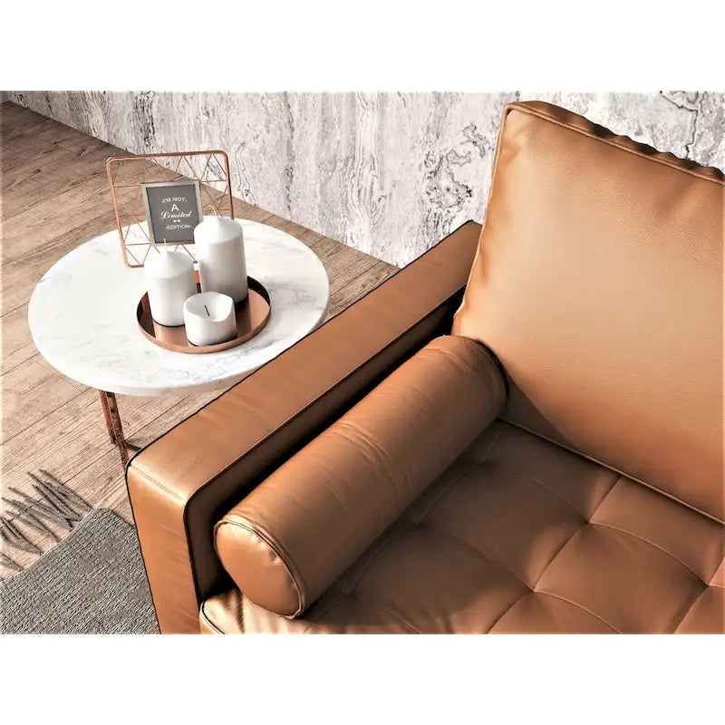 Wilson Faux Leather Mid-century Modern Loveseat