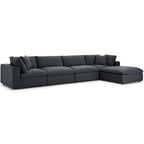 Copper Grove Hrazdan Fabric/Wood Down-filled Over-stuffed 5-piece Sectional Sofa Set