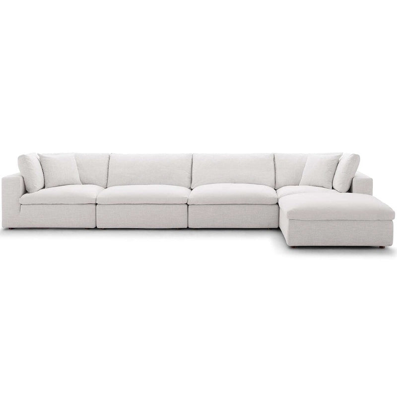 Copper Grove Hrazdan Fabric/Wood Down-filled Over-stuffed 5-piece Sectional Sofa Set