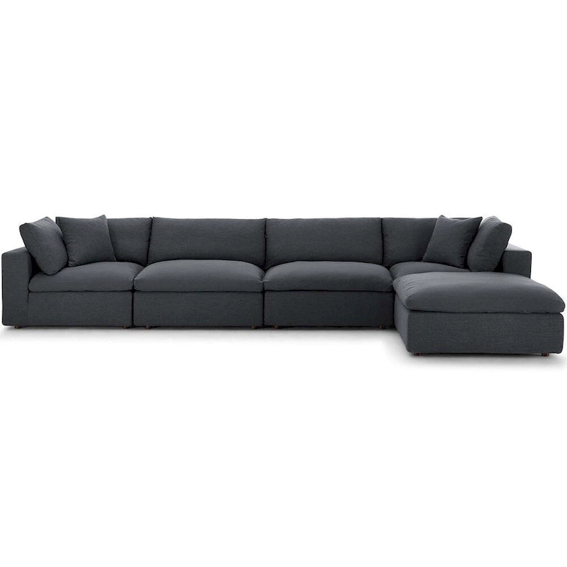 Copper Grove Hrazdan Fabric/Wood Down-filled Over-stuffed 5-piece Sectional Sofa Set