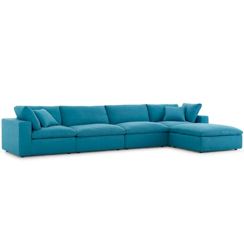 Copper Grove Hrazdan Fabric/Wood Down-filled Over-stuffed 5-piece Sectional Sofa Set