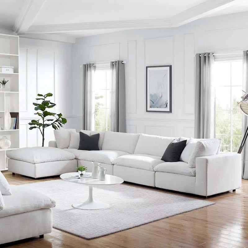 Copper Grove Hrazdan Fabric/Wood Down-filled Over-stuffed 5-piece Sectional Sofa Set