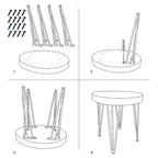 Natural Solid Wood Round End Table Coffee Table
