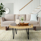 Natural Solid Wood Round End Table Coffee Table