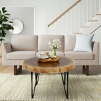 Natural Solid Wood Round End Table Coffee Table