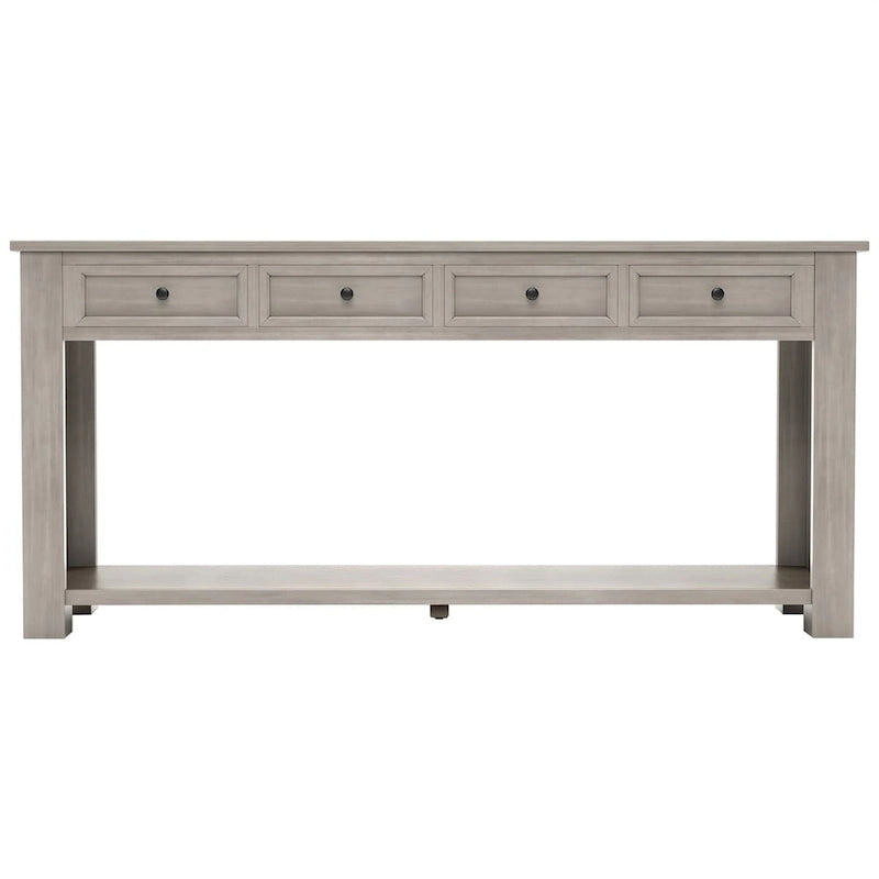 Merax Rustic Console Table with Storage Drawers and Bottom Shelf