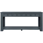 Merax Rustic Console Table with Storage Drawers and Bottom Shelf