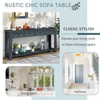 Merax Rustic Console Table with Storage Drawers and Bottom Shelf
