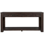 Merax Rustic Console Table with Storage Drawers and Bottom Shelf