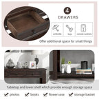 Merax Rustic Console Table with Storage Drawers and Bottom Shelf