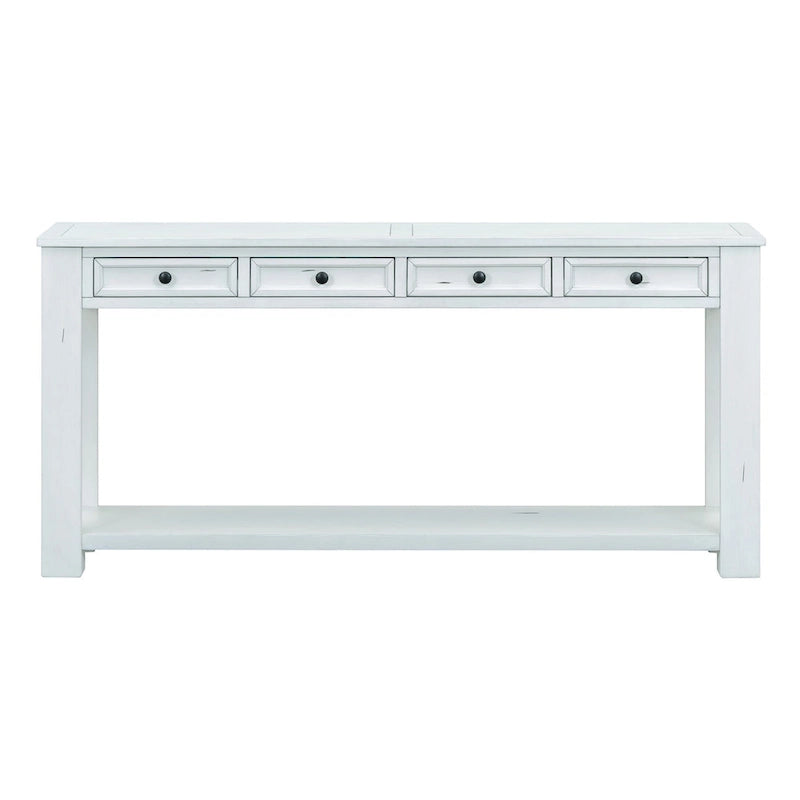 Merax Rustic Console Table with Storage Drawers and Bottom Shelf