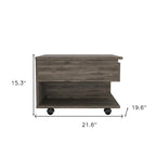 22 Dark Brown Manufactured Wood Rectangular Lift Top Coffee Table With Drawer - 15.3 H x 21.6 W x 19.6 D