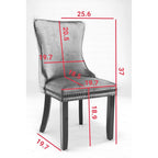 Wing-Back Dining Chair with Backstitching Nailhead Trim