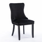 Wing-Back Dining Chair with Backstitching Nailhead Trim
