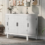 Sideboard Wooden Cabinet with Antique Pattern Doors