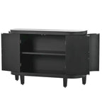 Sideboard Wooden Cabinet with Antique Pattern Doors