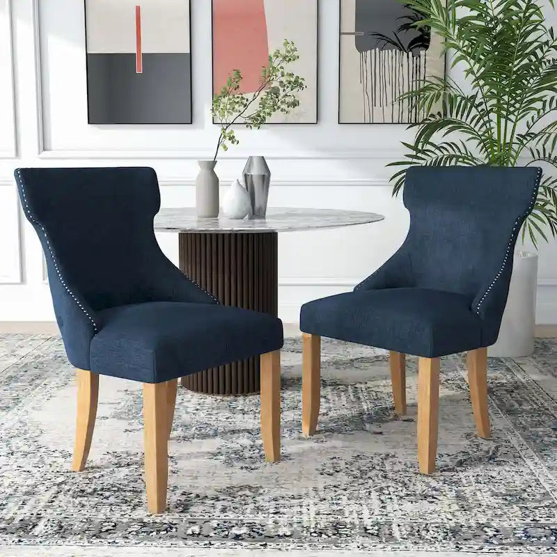 Gaji Contemporary Wood Tufted Wingback 2-Piece Side Chairs by Furniture of America