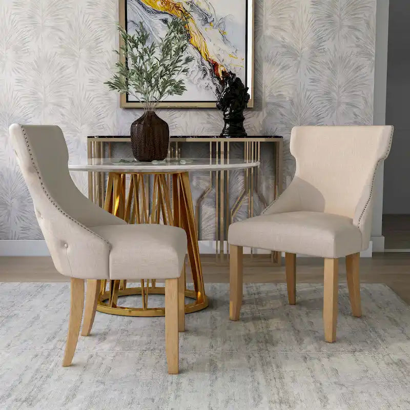 Gaji Contemporary Wood Tufted Wingback 2-Piece Side Chairs by Furniture of America