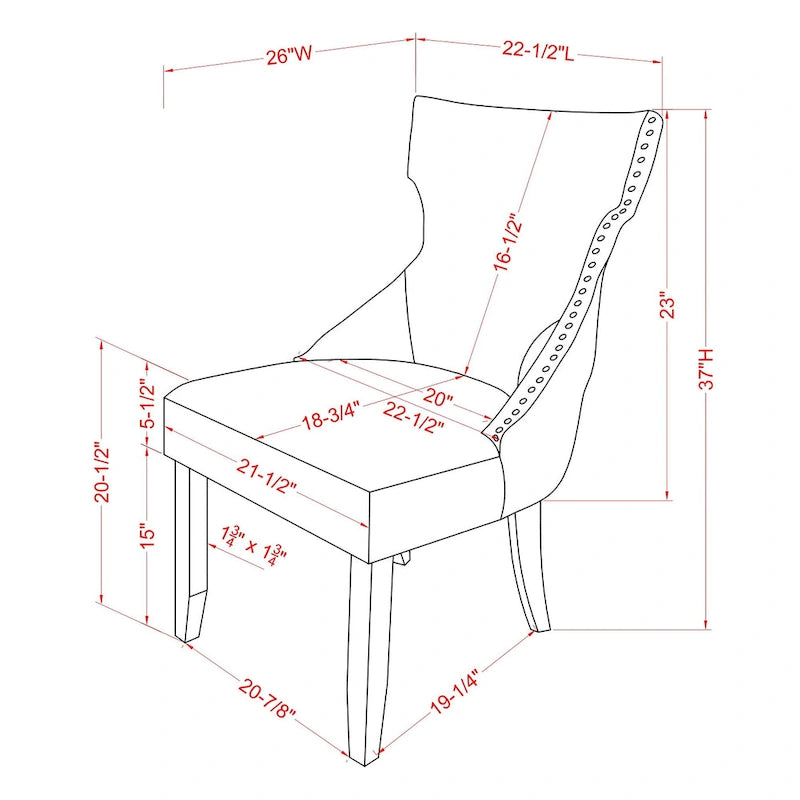 Gaji Contemporary Wood Tufted Wingback 2-Piece Side Chairs by Furniture of America