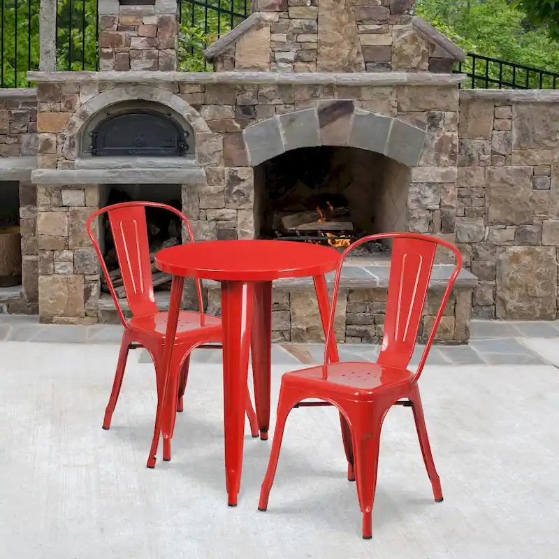 Metal 3-piece Indoor/Outdoor Cafe Set