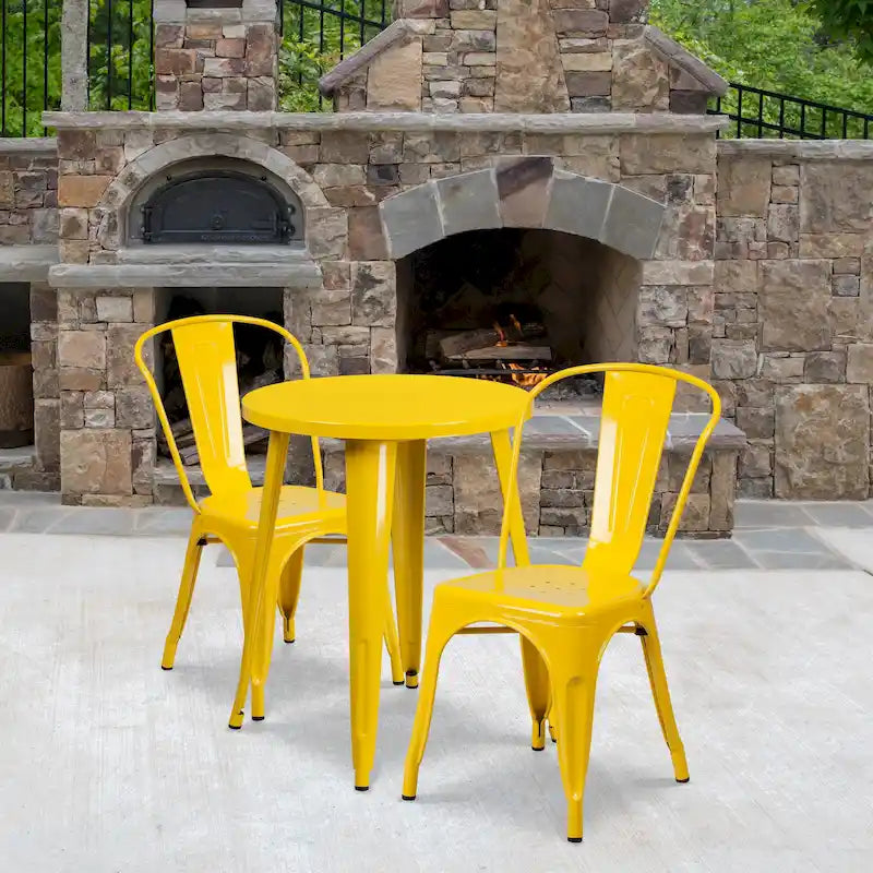 Metal 3-piece Indoor/Outdoor Cafe Set