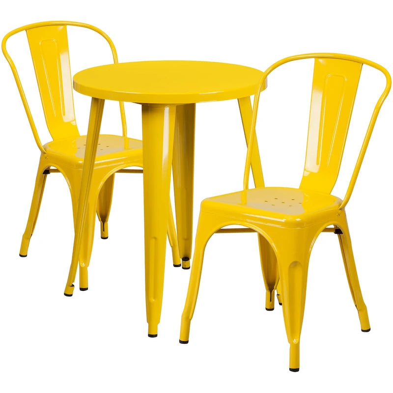 Metal 3-piece Indoor/Outdoor Cafe Set