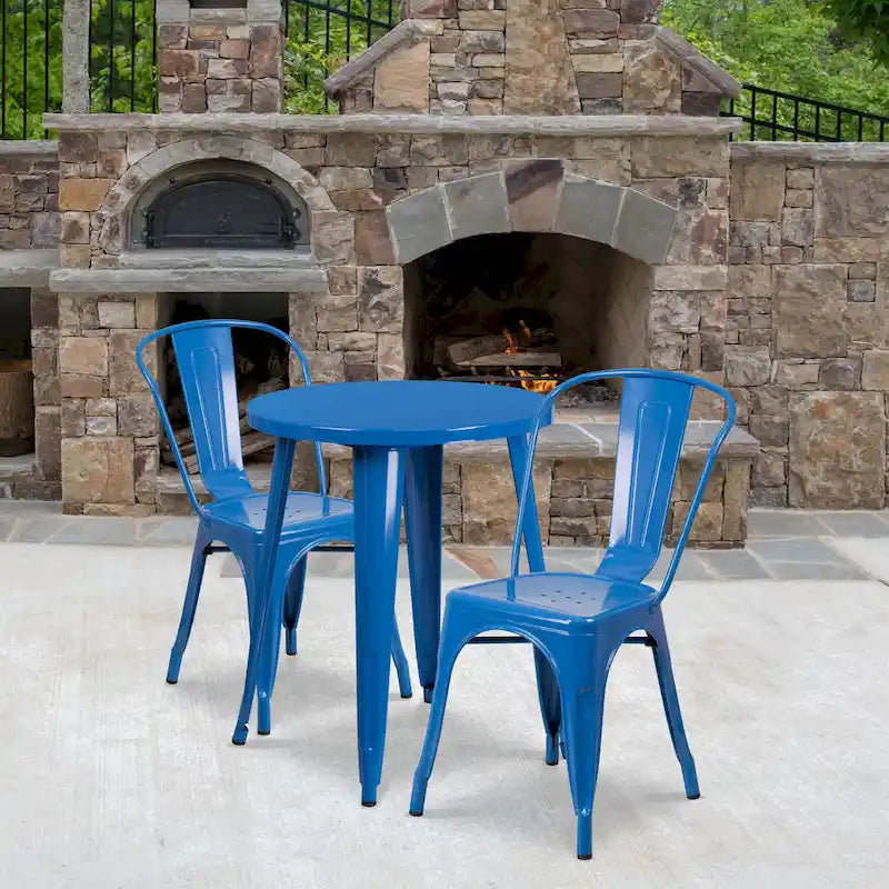 Metal 3-piece Indoor/Outdoor Cafe Set