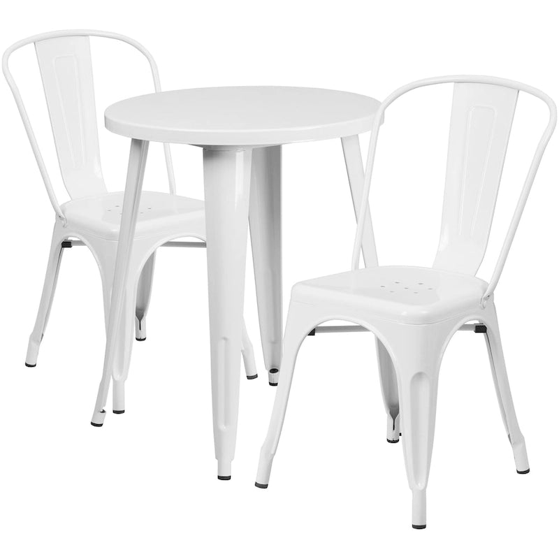 Metal 3-piece Indoor/Outdoor Cafe Set